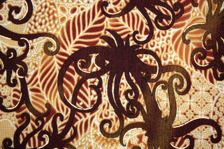 Fabric with floral batik pattern