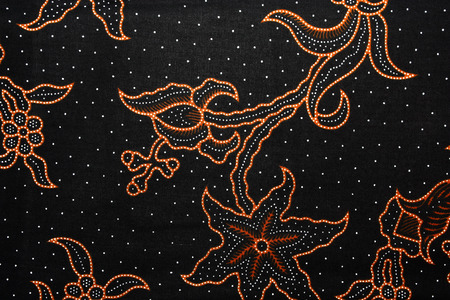 Fabric with floral batik pattern