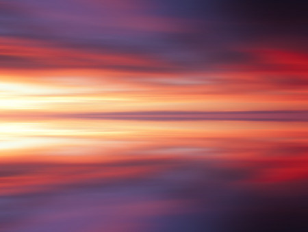 Reflection of colorful clouds with long exposure effect, motion blurredの写真素材