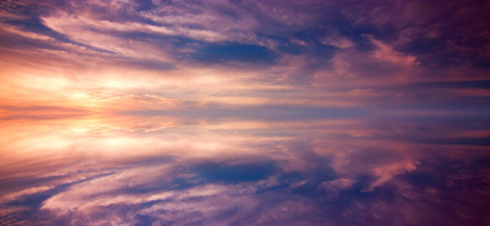 Reflection of dramatic skyの写真素材