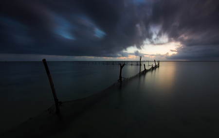 Long exposure shoot of dramatic clouds in Kudat, Sabah, Borneo, East Malaysiaの写真素材