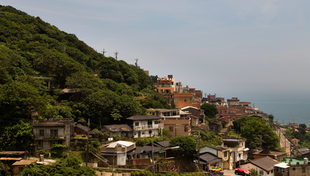 Hillside township of Jiufen district, North Taiwanの写真素材