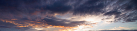 Dramatic and colorful sky at sunset