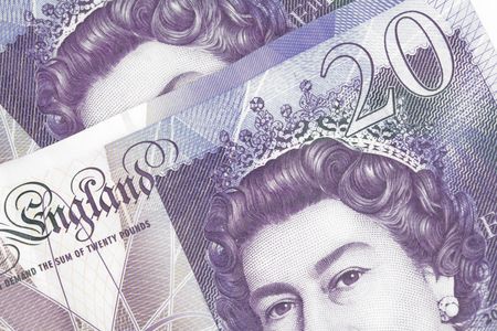 twenty pound note close upの写真素材