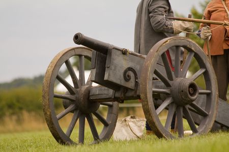 english civil war cannon firing in battle の写真素材