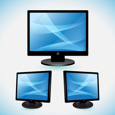 Balck TV, LCD, Monitor - Blue Abstract backgoundのイラスト素材