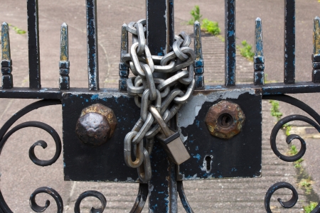 Chained up gateの写真素材