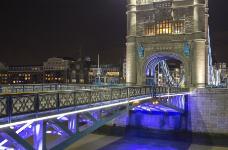 London, UK - September 26, 2013  A closeup of Tower Bridge in London whilst it was closed to traffic and pedestrians from crossing のeditorial素材