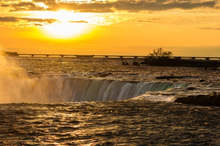 Part of Niagara falls at sunrise from the Canadian sideの写真素材