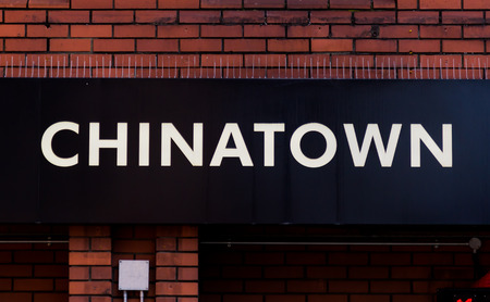 A sign for Chinatownの写真素材
