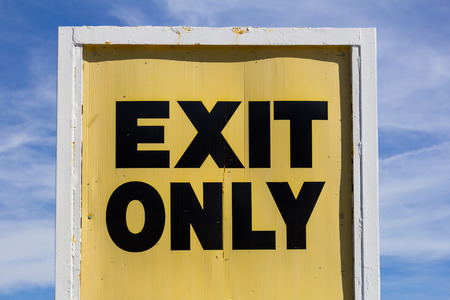 A closeup to a Exit Only Sign