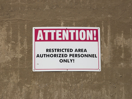 Restricted Area Signの写真素材