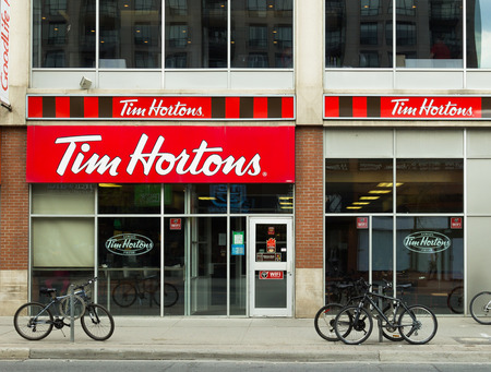 TORONTO, CANADA- 19TH MAY 2014  The outside of a Tim Hortons Coffee Shop during the dayのeditorial素材