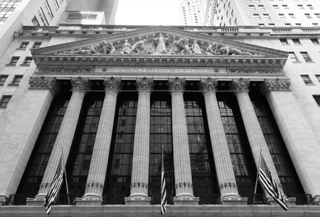 NEW YORK CITY, USA - 1ST SEPTEMBER 2014: The outside of the New York Stock Exchange during the dayのeditorial素材