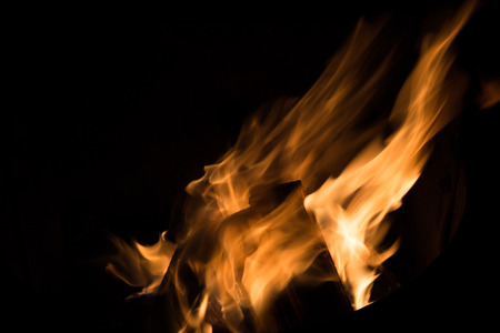 A closup to a fire with copy space