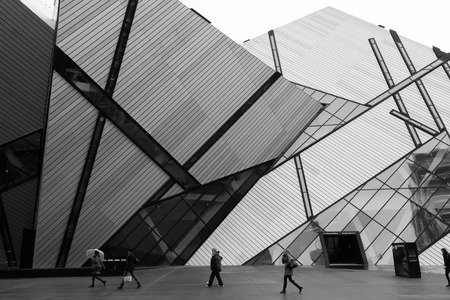 TORONTO, CANADA - 13TH NOVEMBER 2014: The outside of the Royal Ontario Museum during the day. People can be seen outsideのeditorial素材