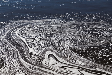 Water with Swirly Patterns in Ottawa Riverの写真素材