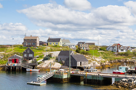 PEGGYS COVE, CANADA - 23RD AUGUST 2014: The outside of buildings in Peggys Cove, Nova Scotiaのeditorial素材