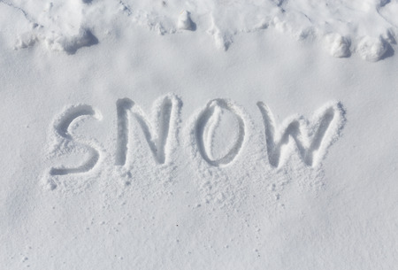 The word Snow written in snowの写真素材