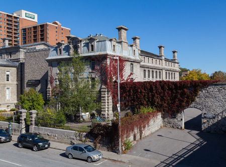 OTTAWA, CANADA -  12TH OCTOBER 2014: The outside of an old jail that has been converted into a hostelのeditorial素材