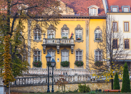 BUDAPEST, HUNGARY - 31ST OCTOBER 2015: The outside of buildings in Budapest during the Autumn months.のeditorial素材