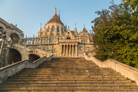 BUDAPEST, HUNGARY - 31ST OCTOBER 2015: The outside of Fisherman's Bastion in Budapest during the day in the morning.のeditorial素材