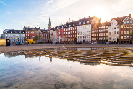 COPENHAGEN, DENMARK - 22ND MAY 2017: Architecture and reflections in Copenhagen Denmark during the day. People can be seen.のeditorial素材