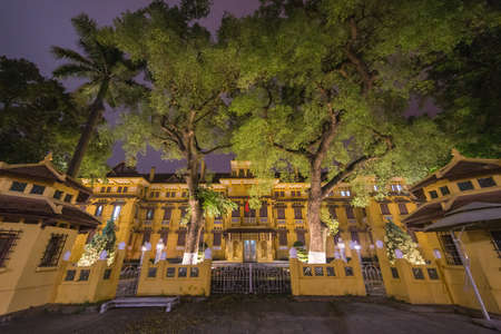 HANOI, VIETNAM - 19TH MARCH 2017: The outside of the Ministry of Foreign Affairs in Hanoi night.のeditorial素材