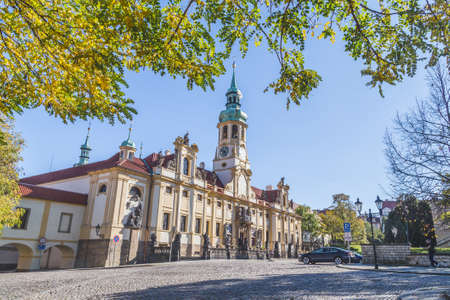 PRAGUE, CZECH REPUBLIC - 15TH OCTOBER 2017: The outside of the beautiful Loreto Sanctuary building in Prague. Taken during the day. People can be seen.のeditorial素材