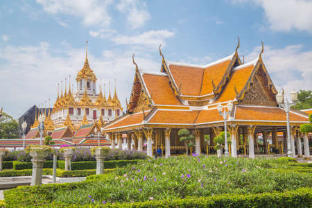 BANGKOK, THAILAND - 17TH MARCH 2017: Views of Maha Chetsadabodin Royal Pavilion and Wat Ratchanatdaram in Bangkok. A person can be seen.のeditorial素材
