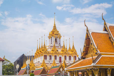 BANGKOK, THAILAND - 17TH MARCH 2017: Part of Wat Ratchanatdaram in Bangkok showing the intricate and beautiful architectureのeditorial素材