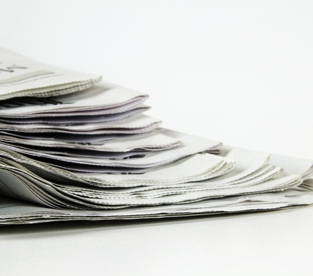 pile of newspaper with copy space for your massageの写真素材