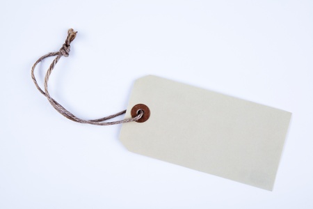 off-white tag on white backgroundの写真素材