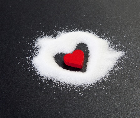 read heart from sugar grainsの写真素材