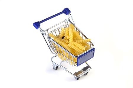 shopping cart with fusiliの写真素材