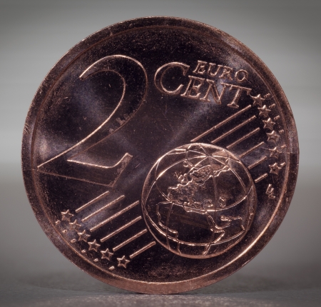 2 euro cent coin close-upの写真素材