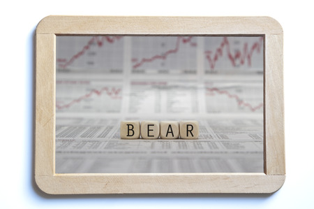 bear market word on a isolated boardの写真素材