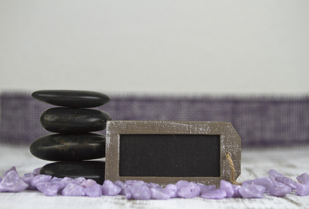 wellbeing with hot stones and lavenderの写真素材