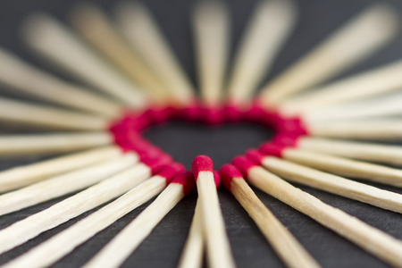 Heart made with matches