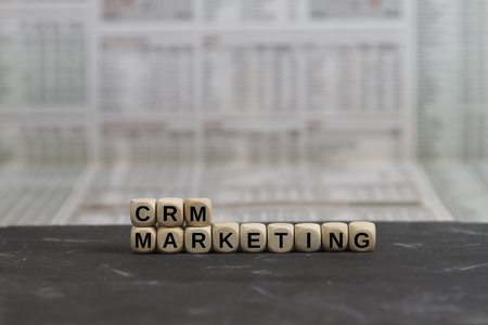 CRM Marketing word built with letter cubesの写真素材