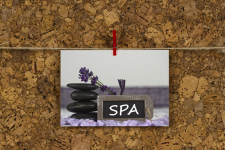 SPA tratment with hot stones and lavenderの写真素材