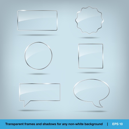 Collection of transparent vector glass framesのイラスト素材