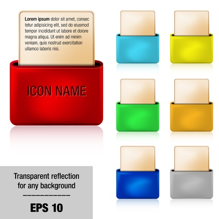 Vector 3D folder icons with place for your textのイラスト素材