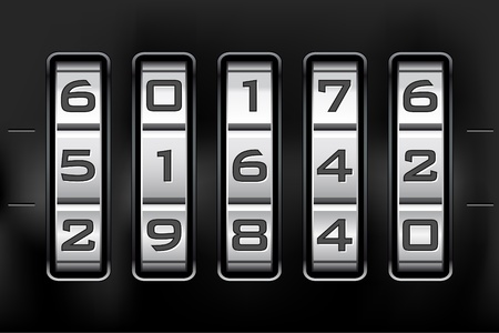 Combination lock - number code. Vector file.のイラスト素材
