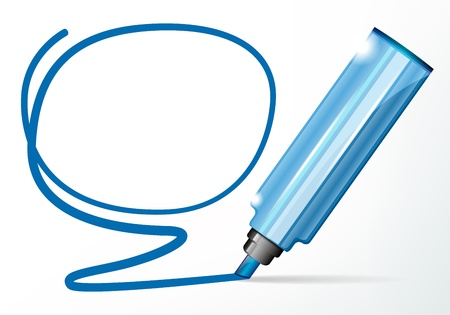 Blue marker and line - place for your textのイラスト素材