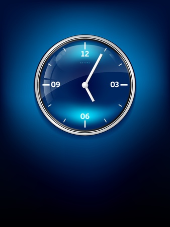 Elegant blue clock with place for your textのイラスト素材
