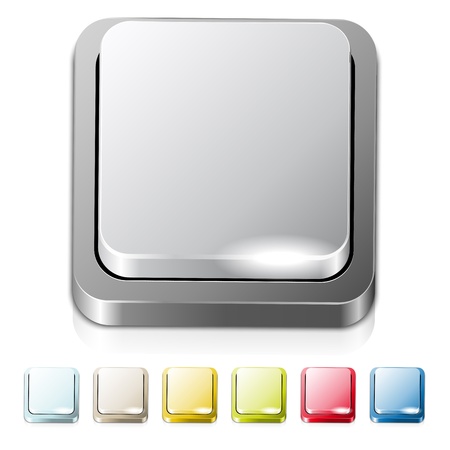 Set of different colored metal buttons-place for text or iconのイラスト素材