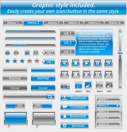 Set of web elements-easily customizableのイラスト素材