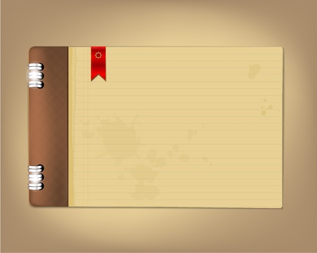 Grungy copybook with red bookmark flag  Place for your text のイラスト素材