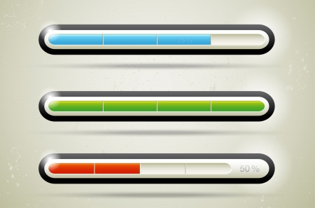 Modern glossy loading bars - vector fileのイラスト素材